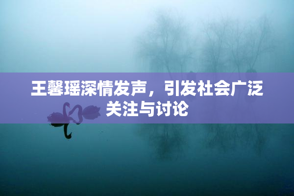 王馨瑶深情发声，引发社会广泛关注与讨论