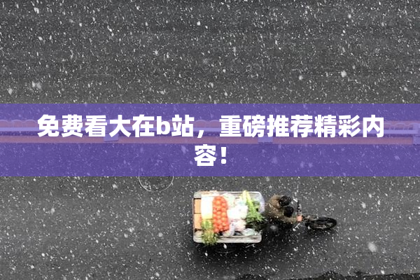 免费看大在b站，重磅推荐精彩内容！