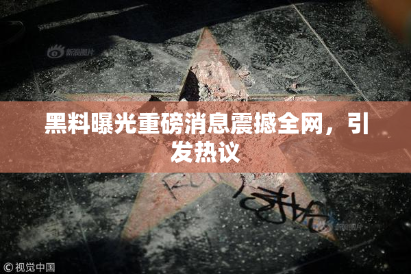 黑料曝光重磅消息震撼全网，引发热议