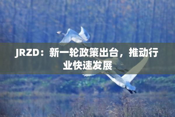 JRZD：新一轮政策出台，推动行业快速发展
