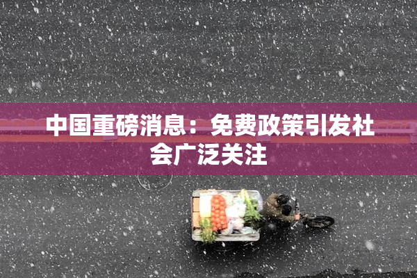 中国重磅消息：免费政策引发社会广泛关注