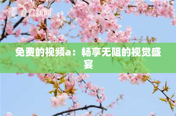 免费的视频a：畅享无阻的视觉盛宴
