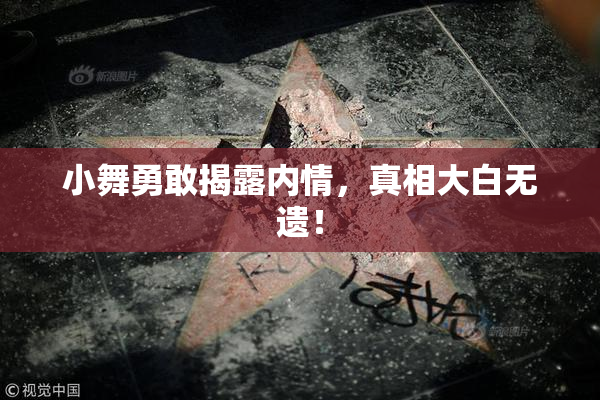小舞勇敢揭露内情，真相大白无遗！