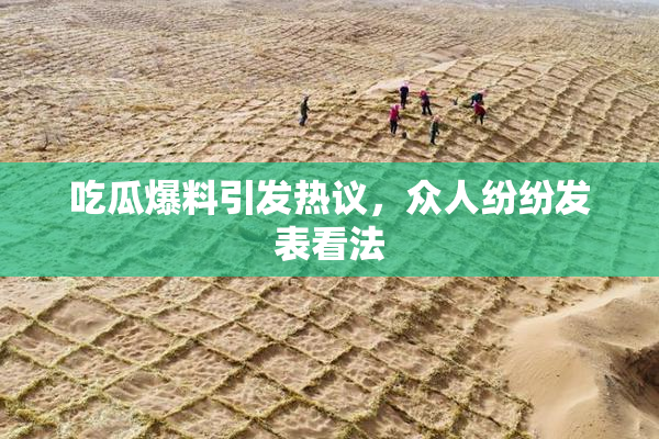 吃瓜爆料引发热议，众人纷纷发表看法