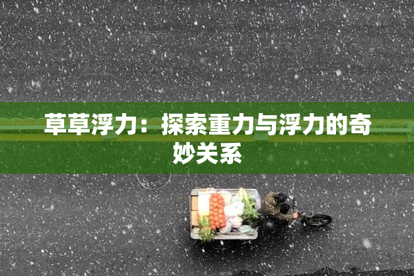 草草浮力：探索重力与浮力的奇妙关系