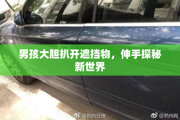 男孩大胆扒开遮挡物，伸手探秘新世界