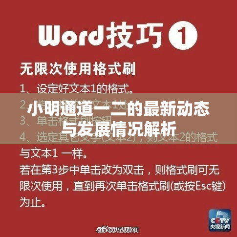 小明通道一二的最新动态与发展情况解析