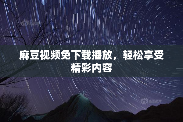 麻豆视频免下载播放，轻松享受精彩内容