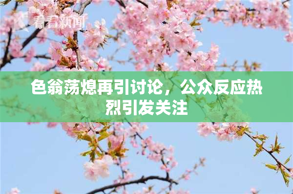 色翁荡熄再引讨论，公众反应热烈引发关注