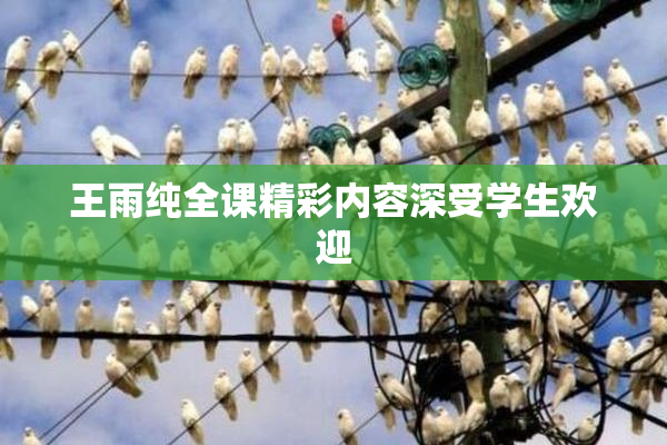 王雨纯全课精彩内容深受学生欢迎