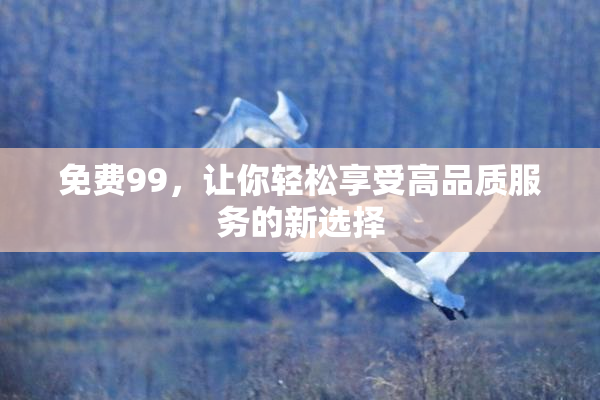 免费99，让你轻松享受高品质服务的新选择