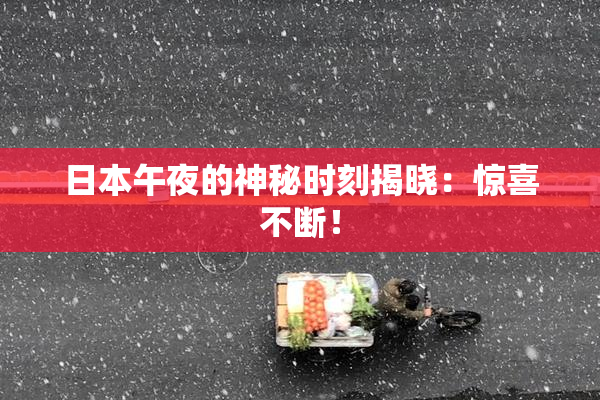 日本午夜的神秘时刻揭晓：惊喜不断！