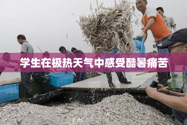 学生在极热天气中感受酷暑痛苦