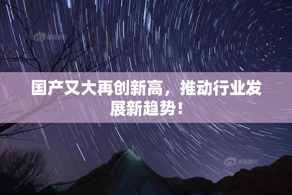 国产又大再创新高，推动行业发展新趋势！