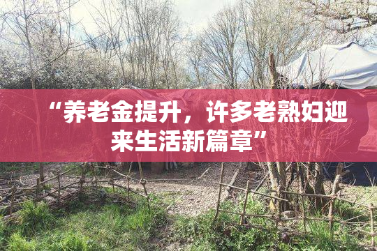 “养老金提升，许多老熟妇迎来生活新篇章”