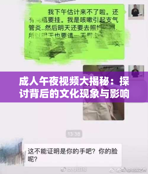 成人午夜视频大揭秘：探讨背后的文化现象与影响