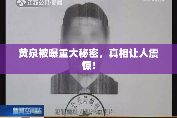 黄泉被曝重大秘密，真相让人震惊！