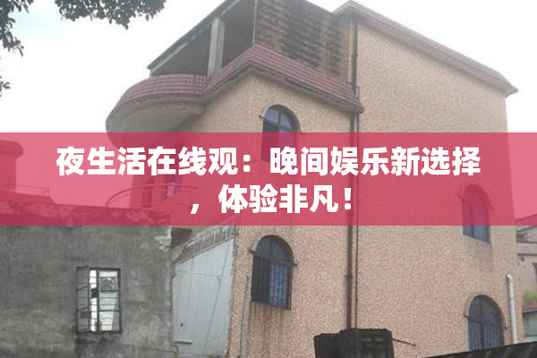 夜生活在线观：晚间娱乐新选择，体验非凡！