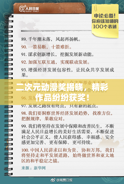 二次元动漫奖揭晓，精彩作品纷纷获奖！