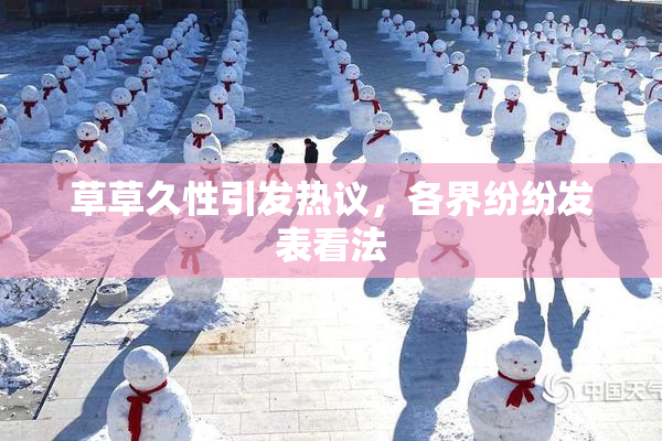草草久性引发热议，各界纷纷发表看法