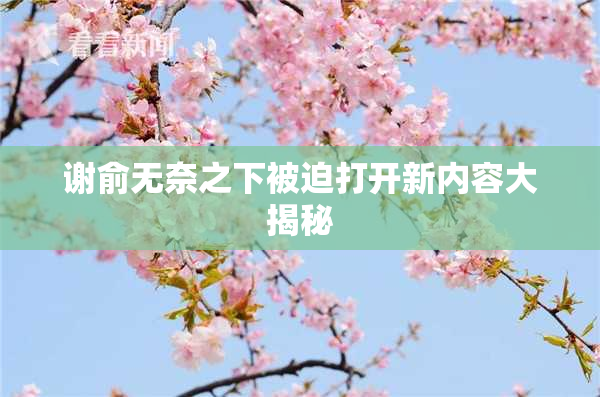 谢俞无奈之下被迫打开新内容大揭秘