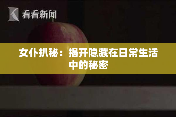 女仆扒秘：揭开隐藏在日常生活中的秘密