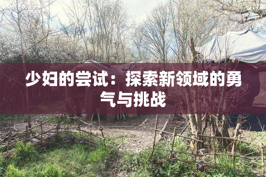 少妇的尝试：探索新领域的勇气与挑战