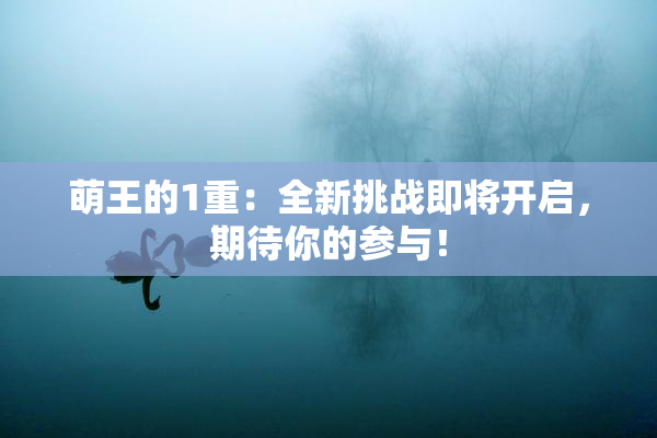 萌王的1重：全新挑战即将开启，期待你的参与！