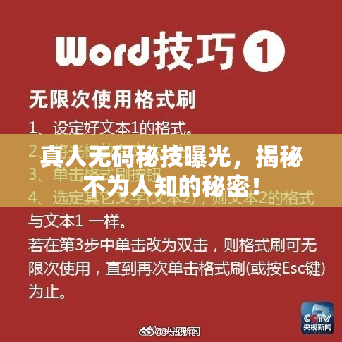 真人无码秘技曝光，揭秘不为人知的秘密！