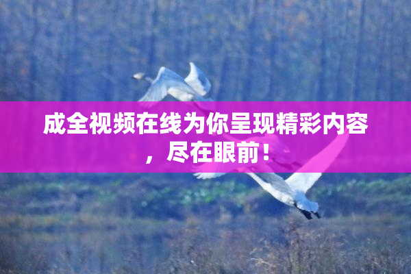 成全视频在线为你呈现精彩内容，尽在眼前！