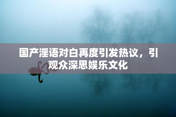 国产淫语对白再度引发热议，引观众深思娱乐文化