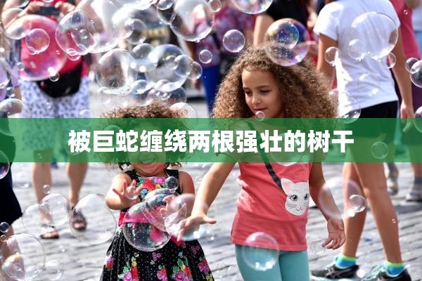 被巨蛇缠绕两根强壮的树干