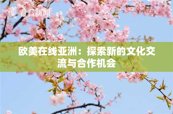 欧美在线亚洲：探索新的文化交流与合作机会
