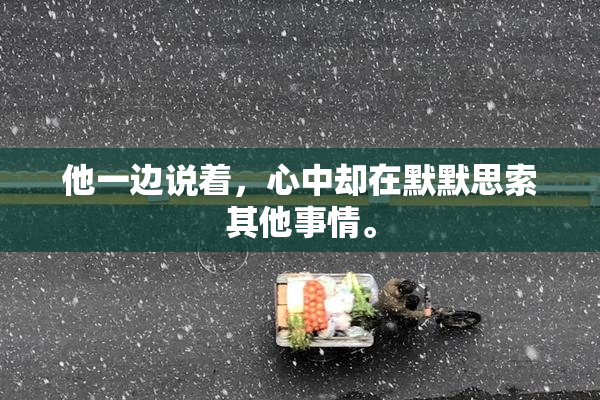 他一边说着，心中却在默默思索其他事情。
