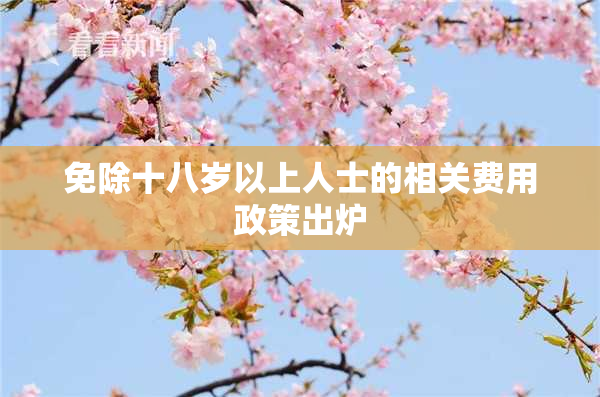 免除十八岁以上人士的相关费用政策出炉