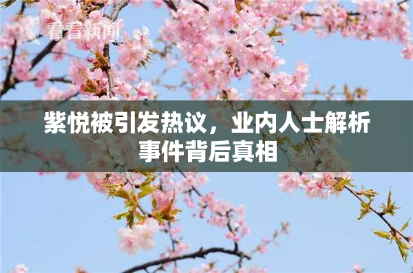 紫悦被引发热议，业内人士解析事件背后真相