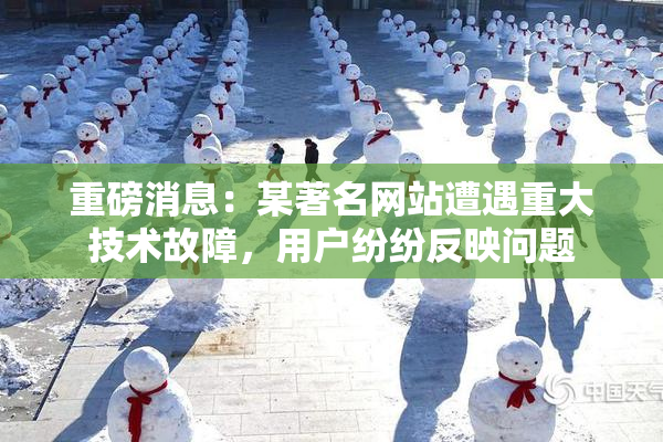 重磅消息：某著名网站遭遇重大技术故障，用户纷纷反映问题